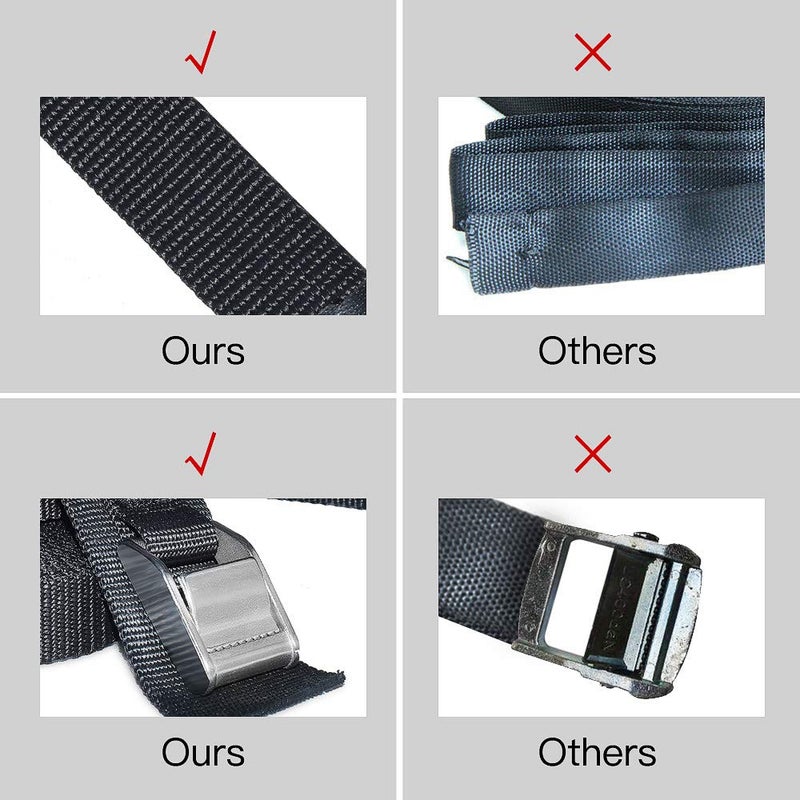 PERCARE Premium 'No Scratch' Tie Down Straps for Surfboards, Heavy Duty Cam Buckle Lashing Straps for Paddle Boards, Kayaks and Canoes (13 Feet) - Image 4